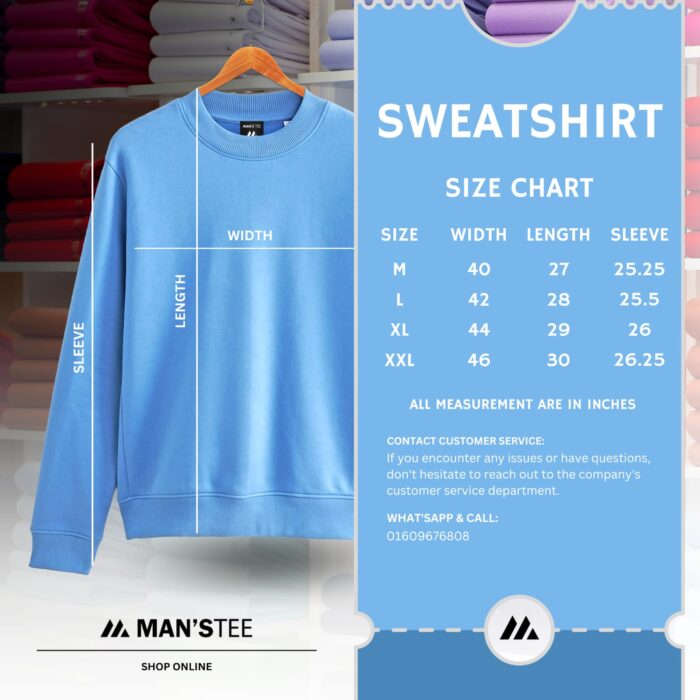 Sweatshirt Size Measurements