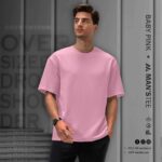DROP SHOULDER TEE'S - BABY PINK