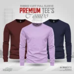 Full Sleeve T-shirt Combo - Maroon, Lavender, Navy Blue