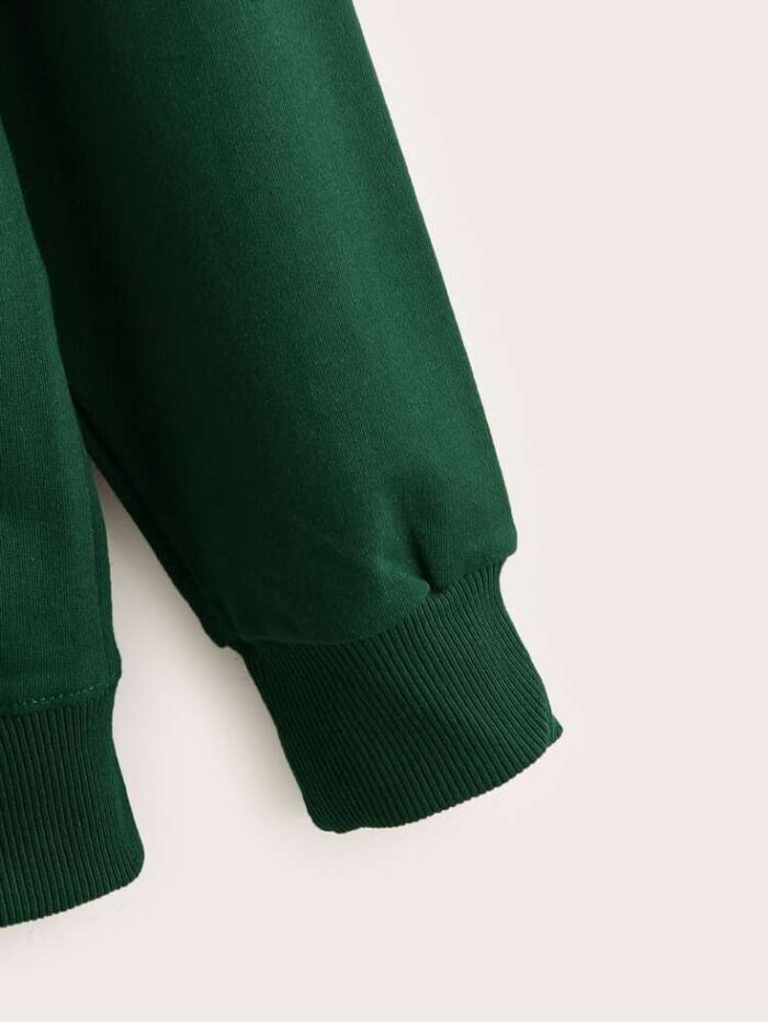 PREMIUM SOLID HOODIE - BOTTLE GREEN - Image 4