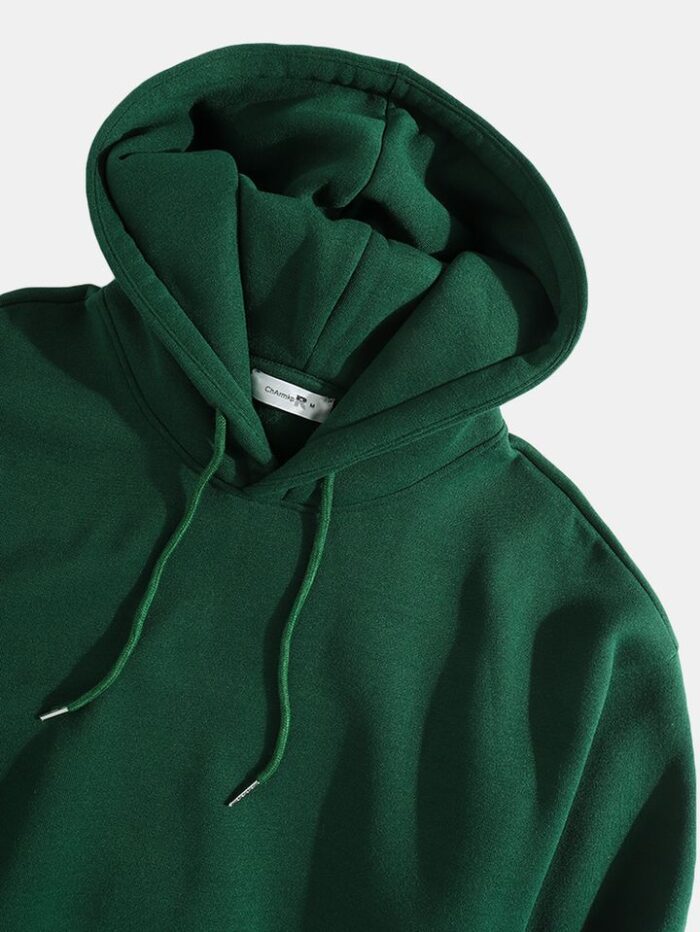 PREMIUM SOLID HOODIE - BOTTLE GREEN - Image 3