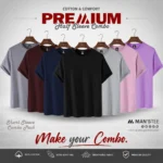 MAN'S TEE premium half sleeve combo pack with 15+ solid color T-shirts