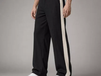 Premium Micro-Rib Side Stripe Baggy Trouser