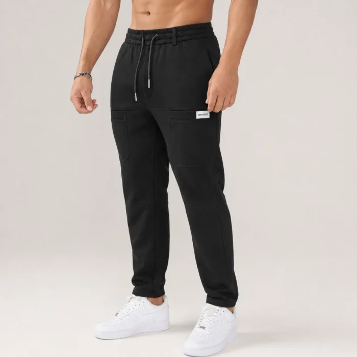 Black Premium 5-Pocket Cotton Joggers - Image 1