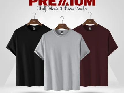 HALF SLEEVE COMBO - (BLACK, ASH, MAROON)