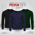 Full Sleeve T-shirt Combo - Black, Navy Blue, Bottle Green