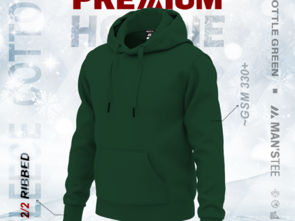 PREMIUM SOLID HOODIE - BOTTLE GREEN
