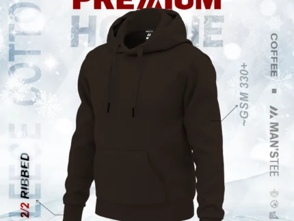 PREMIUM SOLID HOODIE - COFFEE