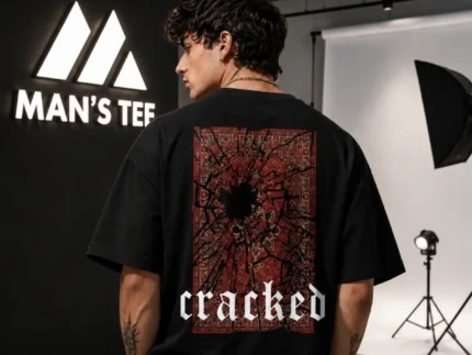 Cracked Oversized Drop Shoulder T-Shirt