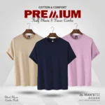 HALF SLEEVE COMBO - (CREAM, NAVY BLUE, BABY PINK)