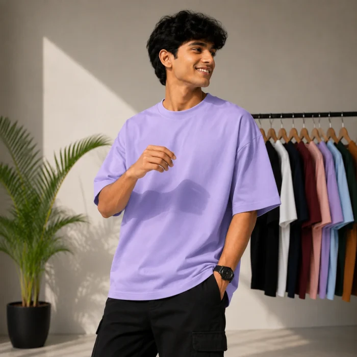 Lavender Drop Shoulder T-Shirt - Lavender - Image 1