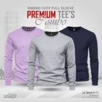 Full Sleeve T-shirt Combo - Lavender, Ash, Navy