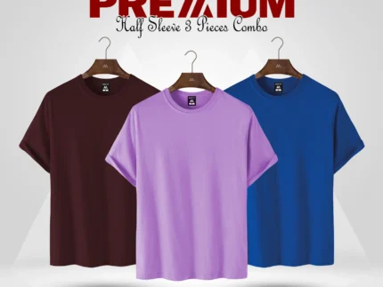 HALF SLEEVE COMBO - (MAROON, LAVENDER, ROYAL BLUE)