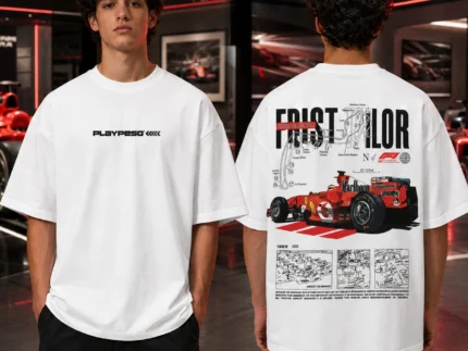 Monaco Racing Oversized Drop Shoulder T-Shirt – White