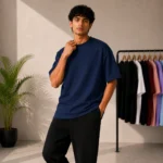 Drop Shoulder T-Shirt - Navy Blue