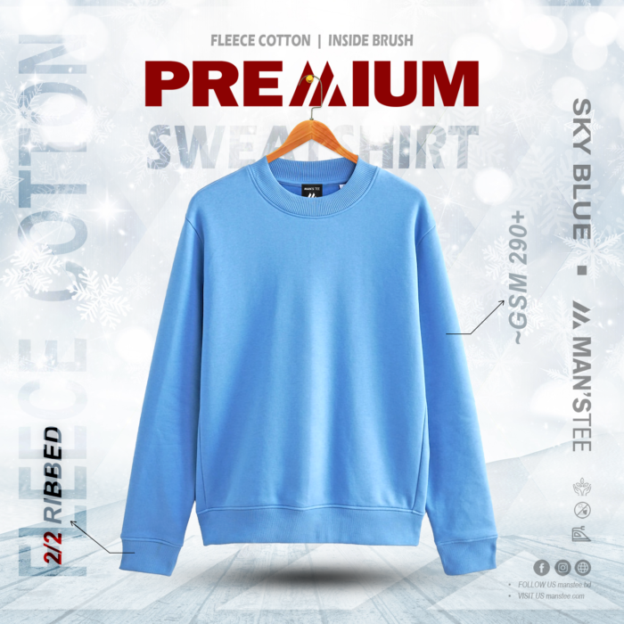 Sky-Blue.png PREMIUM SWEATSHIRT - SKY BLUE - Image 1