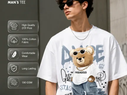 Street Bear Oversized Drop Shoulder T-Shirt
