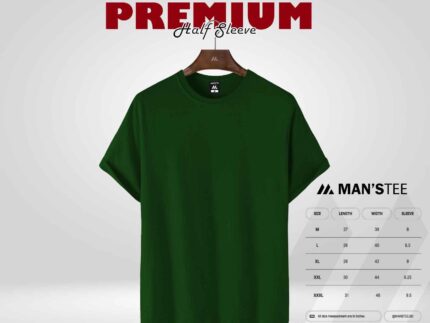 HALF SLEEVE TEE'S - BOTTLE GREEN