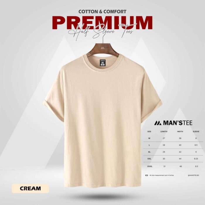 HALF SLEEVE TEE'S - CREAM - Image 1