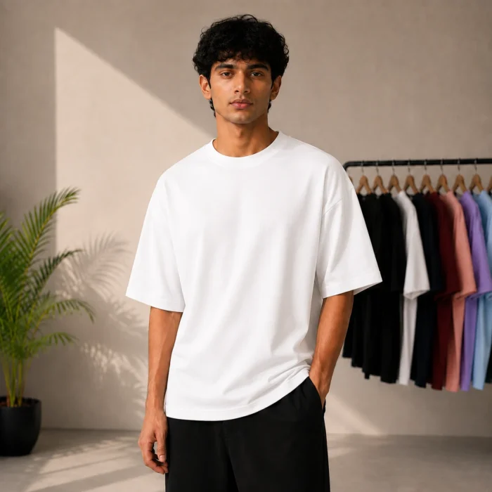 Drop Shoulder T-Shirt - White - Image 1