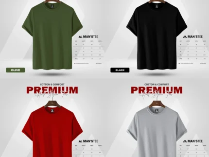 HALF SLEEVE COMBO - (OLIVE, BLACK, RED, ASH)
