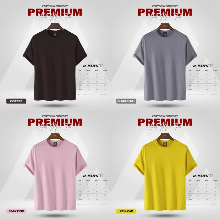 retouch_2026022501044618-scaled-1.webp HALF SLEEVE COMBO - (COFFEE, CHARCOAL, BABY PINK, YELLOW) - Image 1