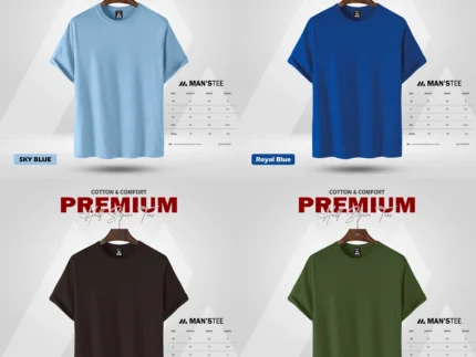 HALF SLEEVE COMBO - (SKY BLUE, ROYAL BLUE, COFFEE, OLIVE)