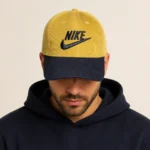 Premium Two-Tone Corduroy Cap – Mustard & Black